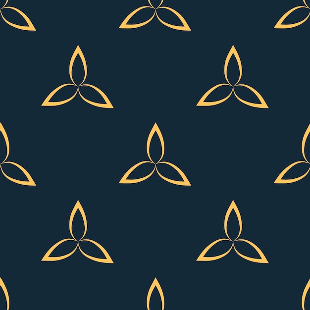 A seamless pattern with stylized leaves on a dark blue background.