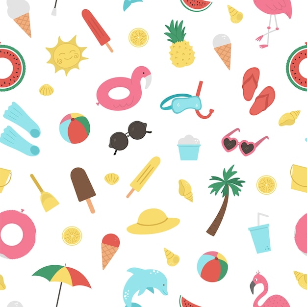 seamless pattern with summer elements