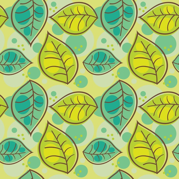 Seamless pattern with summer leafs