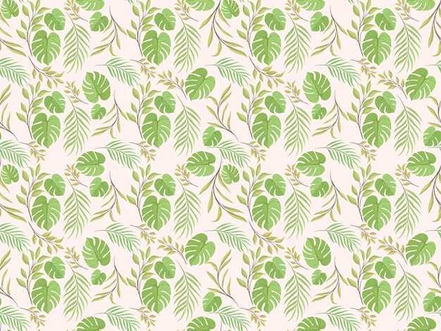 Seamless Pattern  With Summer Leaves