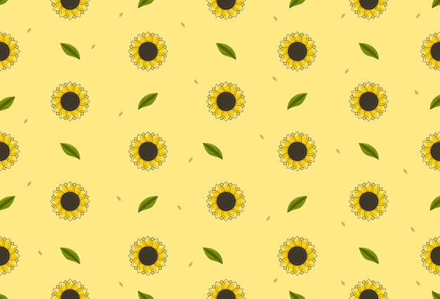 Vector seamless pattern with sunflowers vector