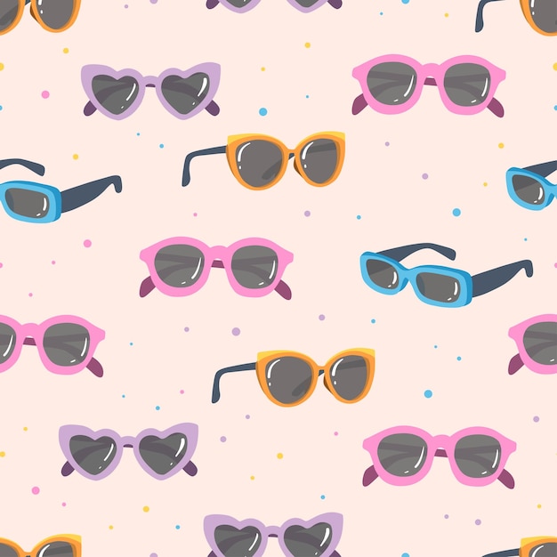 Seamless pattern with sunglasses