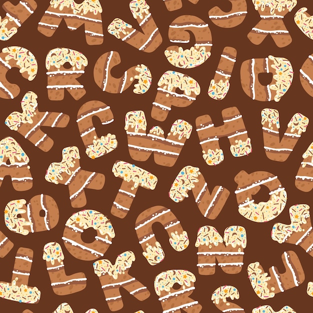 Seamless pattern with sweet abc alphabet