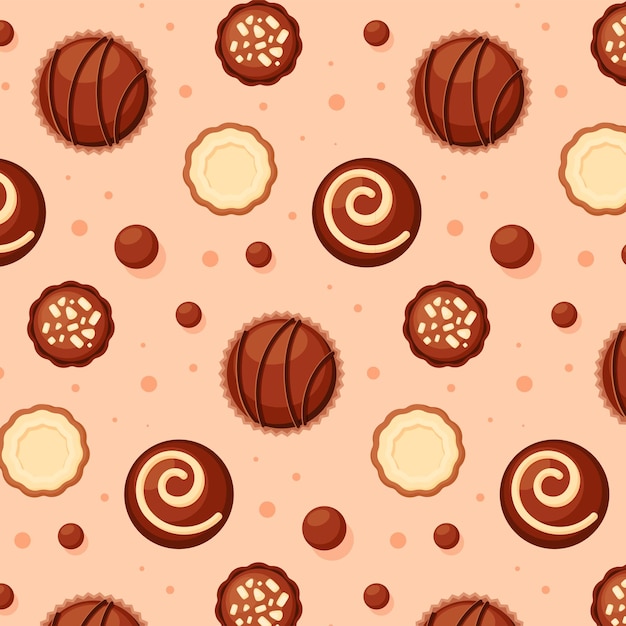 Seamless pattern with sweets and chocolate