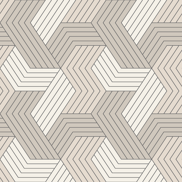 Vector seamless pattern with symmetric geometric lines.