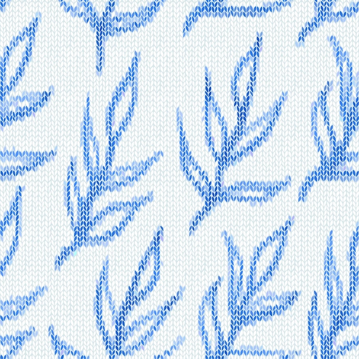 Vector seamless pattern with textile branches