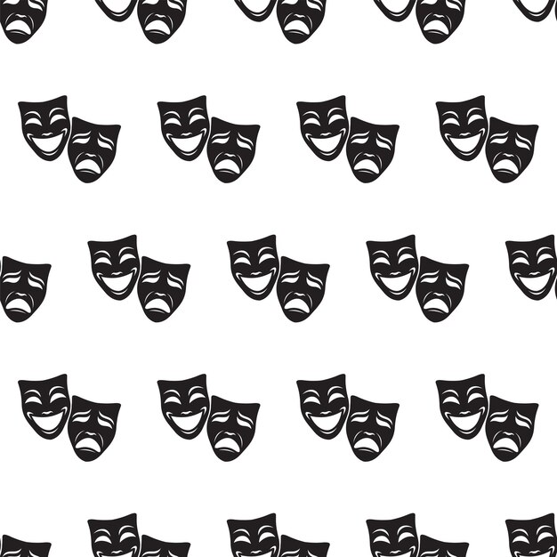 seamless pattern with theatrical masks