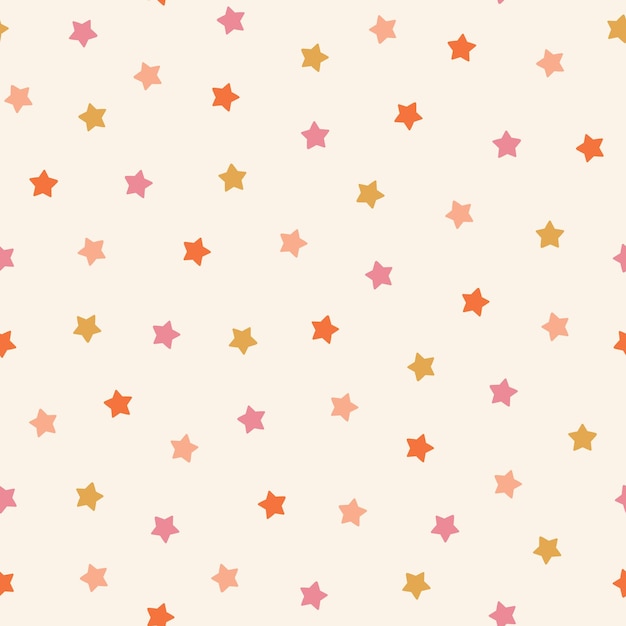 Seamless pattern with tiny colorful stars