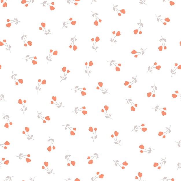 Seamless pattern with tiny roses and white background