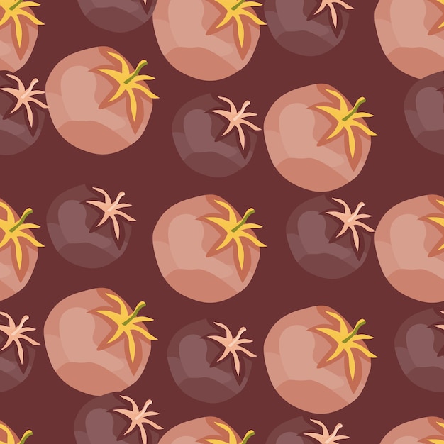 Seamless pattern with tomato Organic vegetable wallpaper