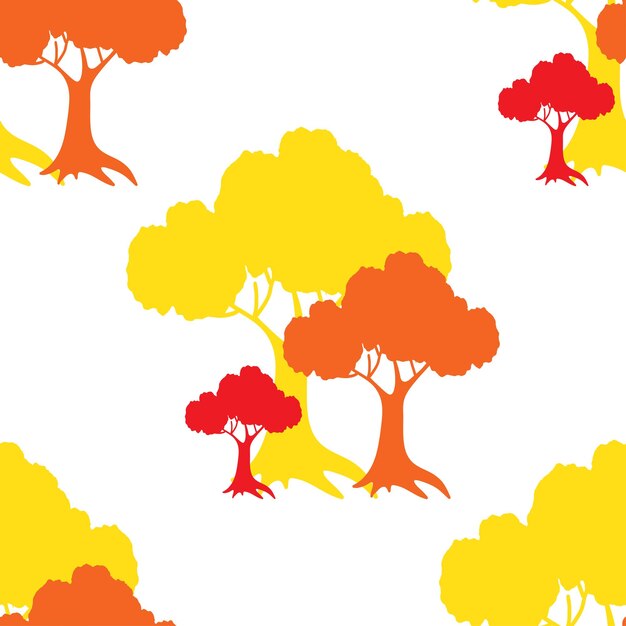 Vector seamless pattern with trees