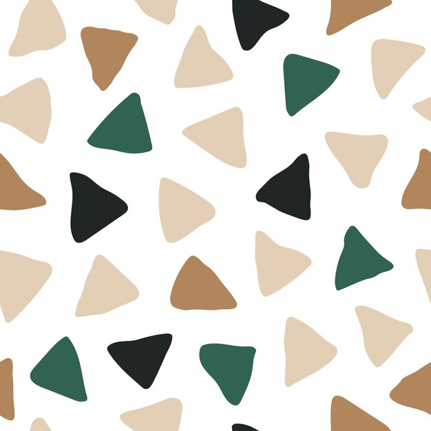 A seamless pattern with triangles on a white background.