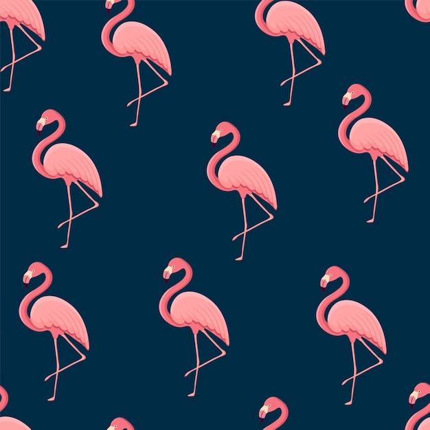 Seamless pattern with tropical bird flamingo texture with a bird for textiles wallpaper print