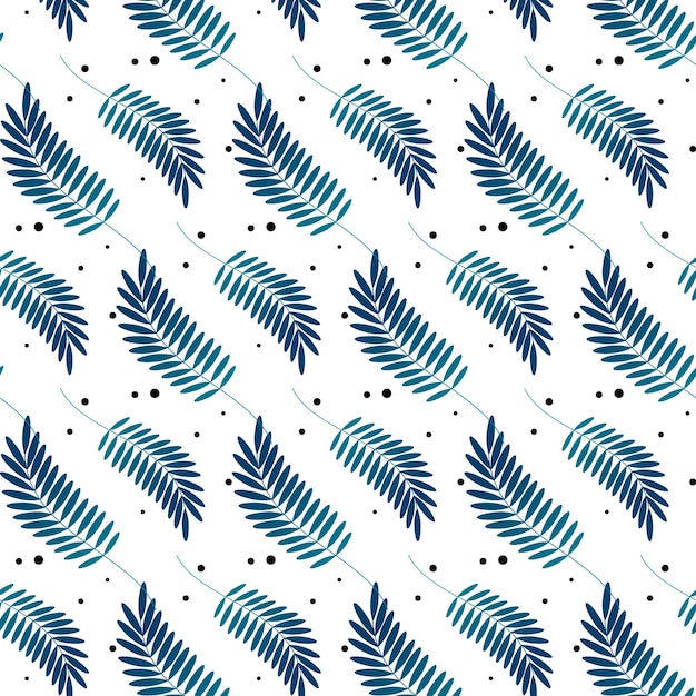 Seamless pattern with tropical leaves tropical leaves on the pattern