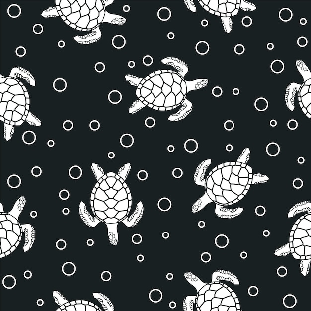 seamless pattern with turtles