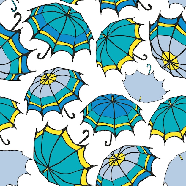 ベクトル 傘とのシームレスなパターン
