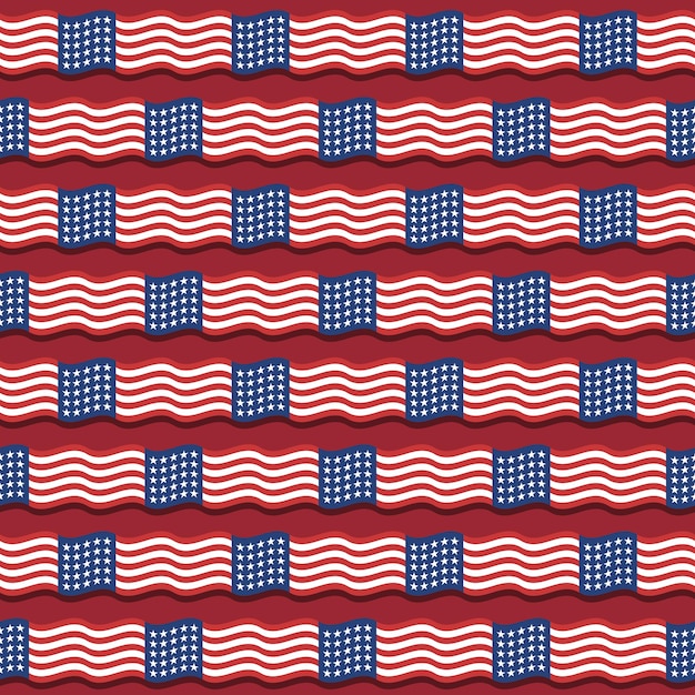 Vector seamless pattern with usa flag