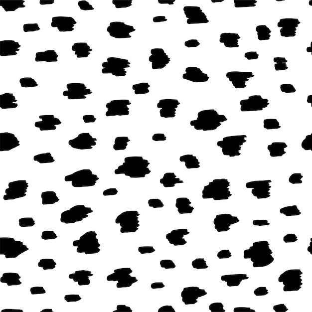 Vector seamless pattern with variety abstract shapes dots splat background drawn with ink and marker in hand drawn style illustrations with natural texture in the scandinavian style vector
