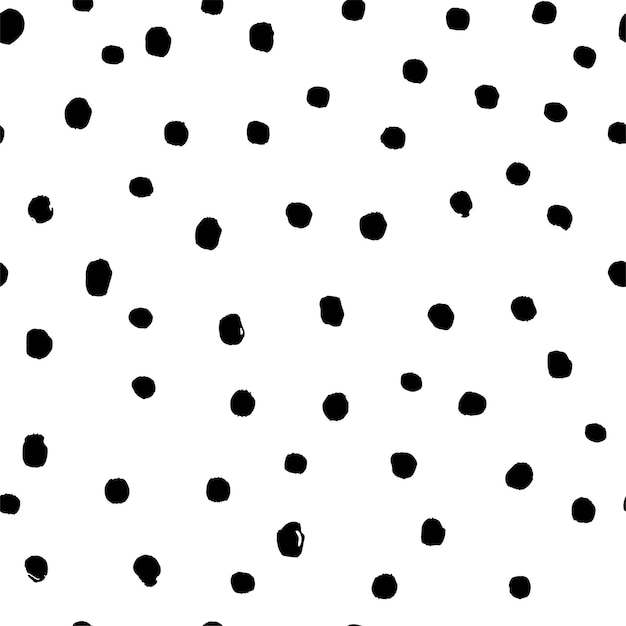 Vector seamless pattern with variety abstract shapes dots splat background drawn with ink and marker in hand drawn style illustrations with natural texture in the scandinavian style vector