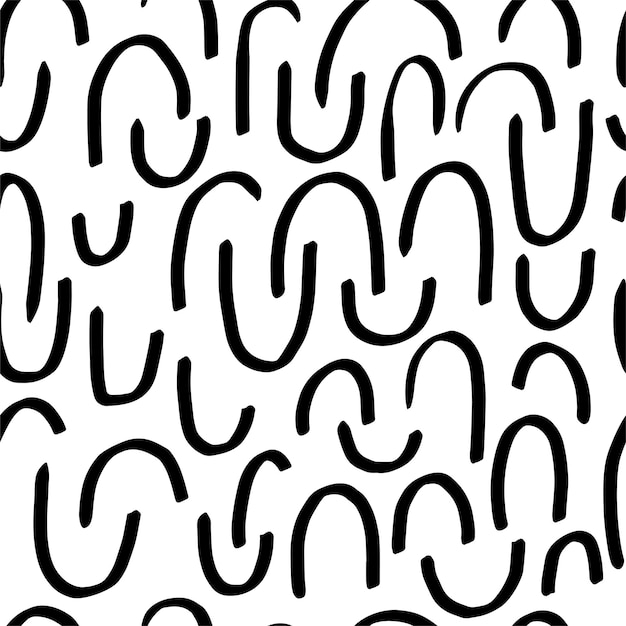 Vector seamless pattern with variety abstract shapes lines strokes stripes background drawn with ink and marker in hand drawn style illustrations with natural texture in the scandinavian style vector