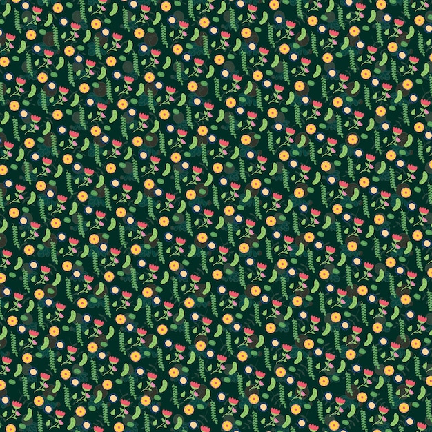 Vector a seamless pattern with a variety of flowers