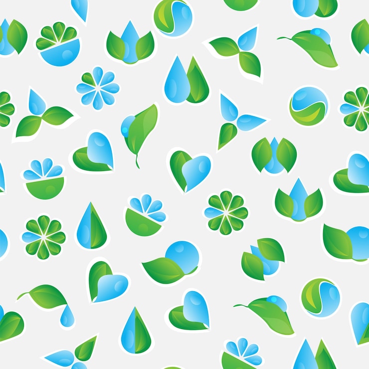 वेक्टर seamless pattern with vector eco icons - background for your design