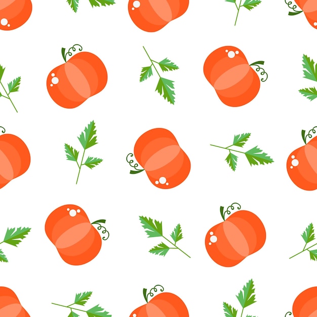 Seamless pattern with vegetables and fruits