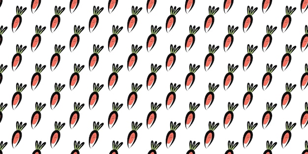 Seamless pattern with vegetables on a white background.