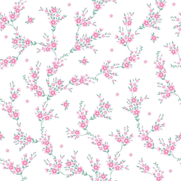 Seamless pattern with vintage floral motif