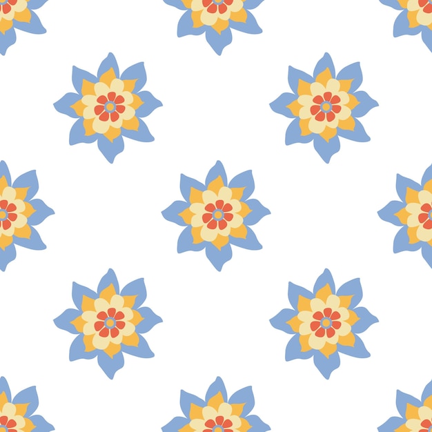 Seamless pattern with vintage flowers floral background