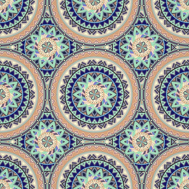 Modello senza cuciture con elementi vintage mandala.