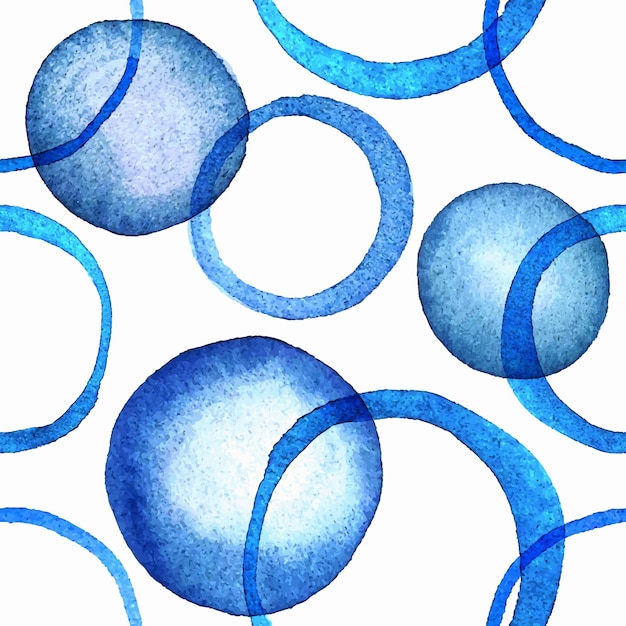 Vector seamless pattern with watercolor bubbles