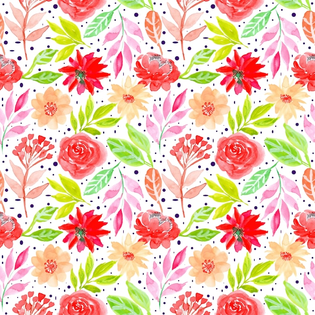 Seamless pattern with watercolor floral