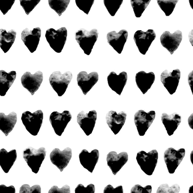 Бесшовный паттерн с акварельной формы сердца в современном стиле С Днем Святого Валентина иллюстрации