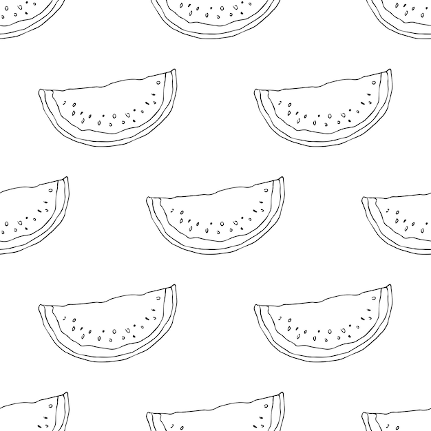 Seamless pattern with watermelon doodle for decorative print wrapping paper greeting cards wallpaper and fabric