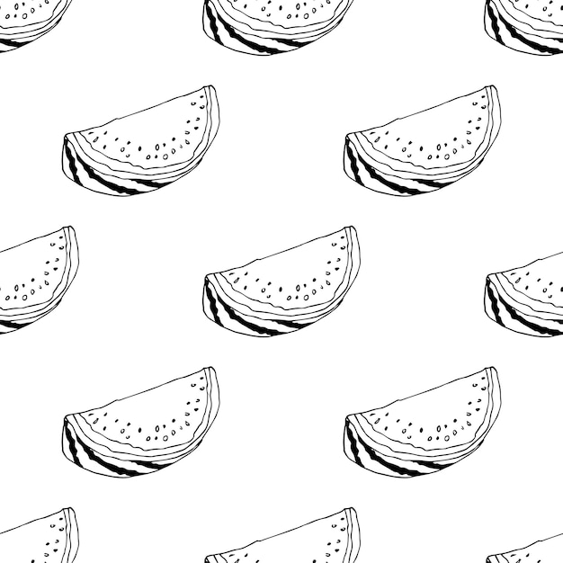 Seamless pattern with watermelon doodle for decorative print wrapping paper greeting cards wallpaper and fabric