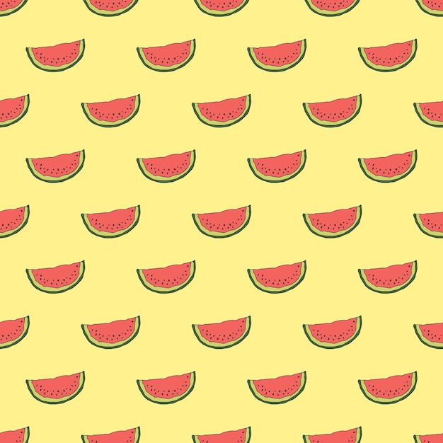 Seamless pattern with watermelon doodle for decorative print wrapping paper greeting cards wallpaper and fabric