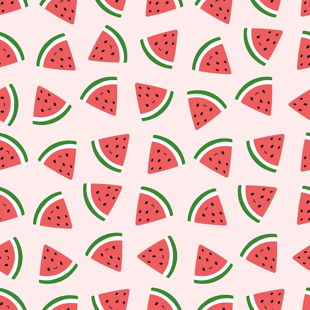 Seamless pattern with watermelon slices