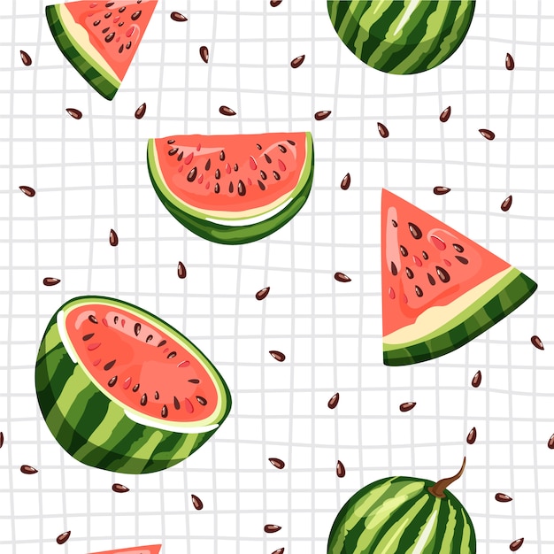 Seamless pattern with watermelon. summer vibes