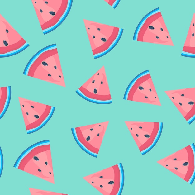 Seamless pattern with watermelons