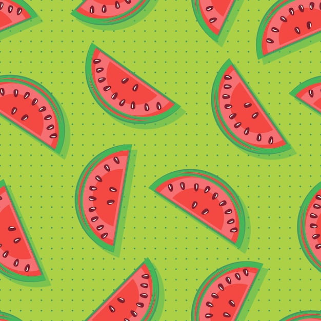 Seamless pattern with watermelons