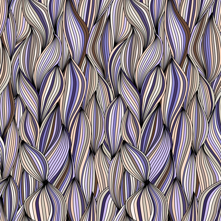 Vector seamless pattern with wave threads