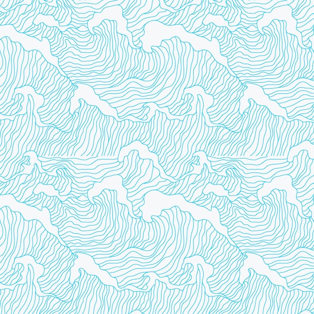 seamless pattern with waves japanese