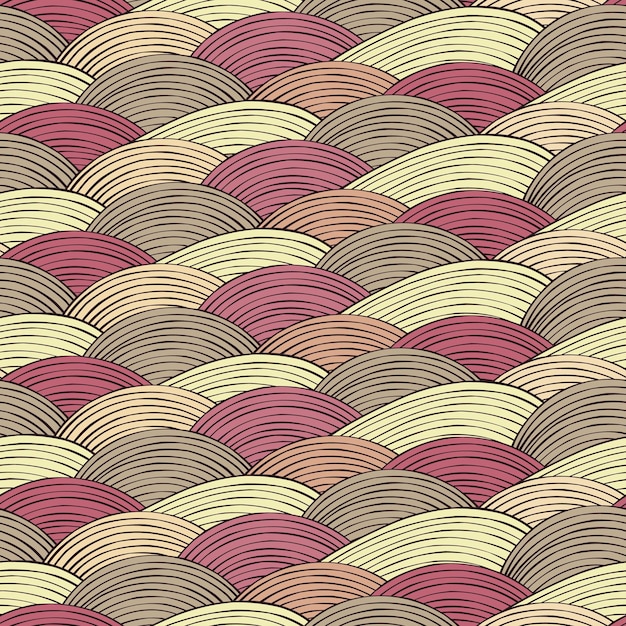 Seamless pattern with waves ornament