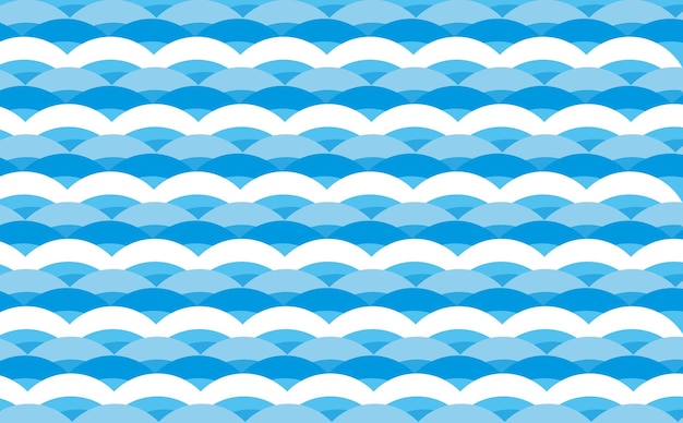 波と「海」という言葉が描かれたシームレスなパターン。