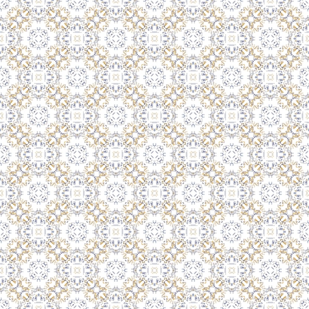 A seamless pattern with white and blue abstract shapes.