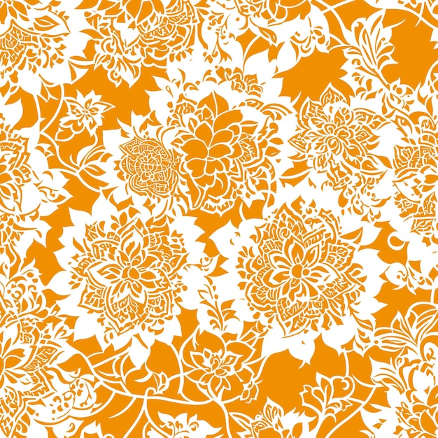 Vector a seamless pattern with white flowers and leaves.