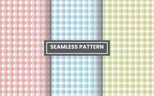 Seamless pattern with a white, green, yellow, and pink colors