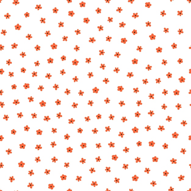 Seamless pattern with white orange flowers.