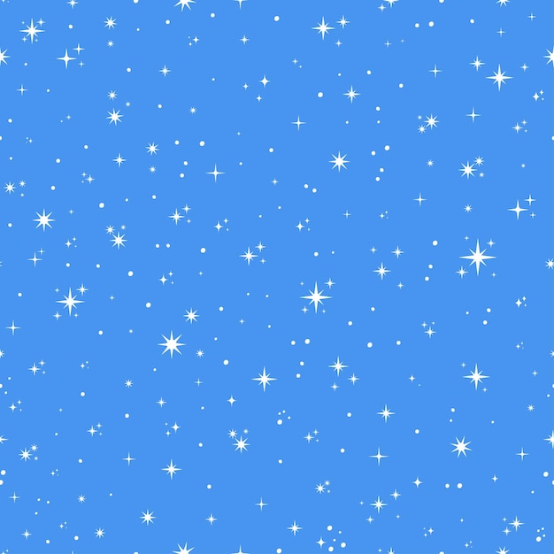 Modello senza cuciture con stelle bianche e sfondo blu